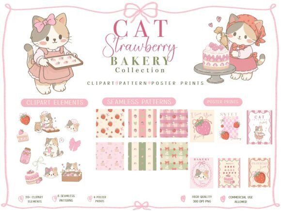 Download Cat Strawberry Bakery Collection - Premium Bundle