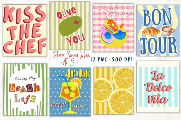Download Preppy Summer Wall Art Set - Premium Resources